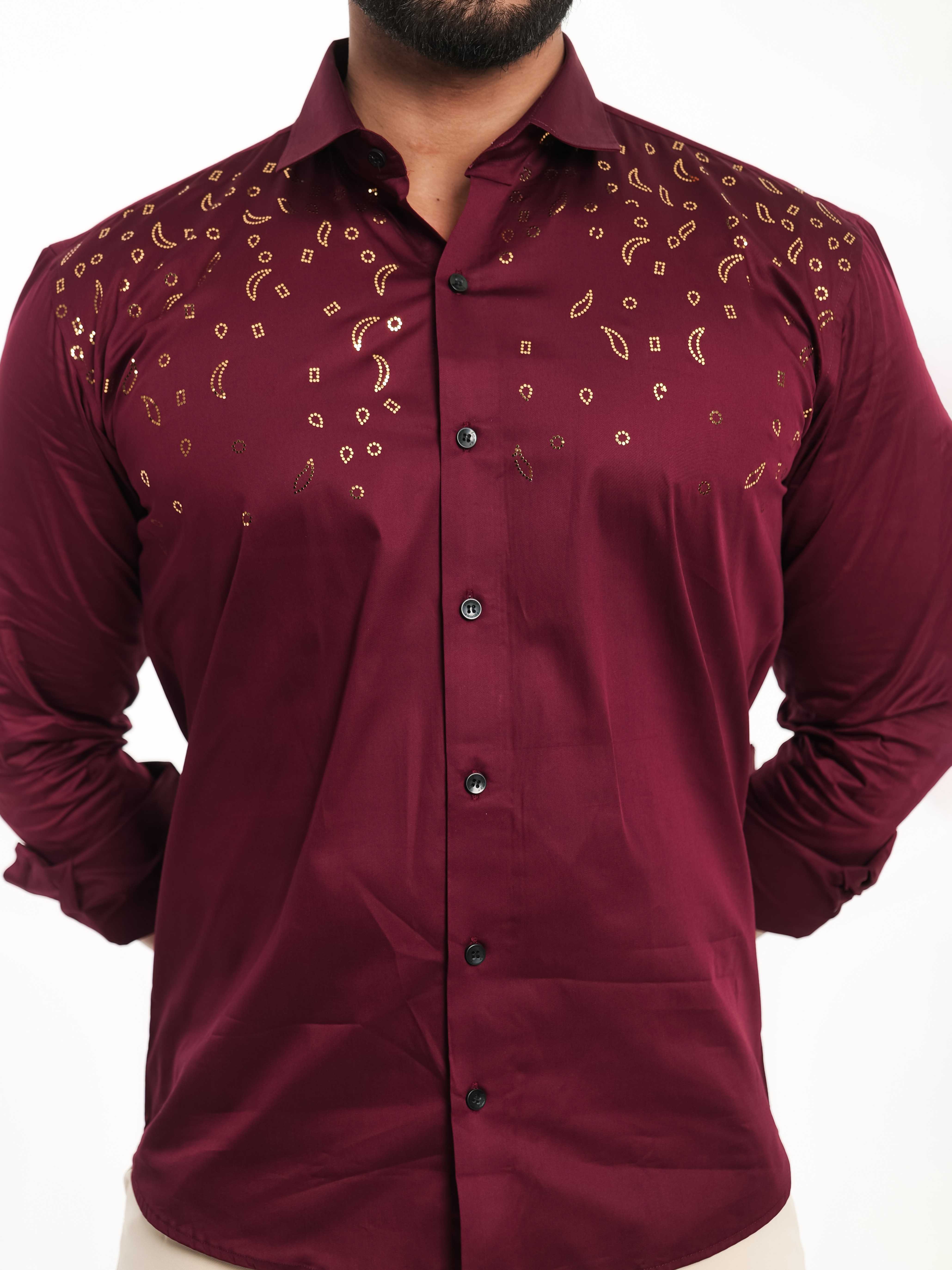 WINE SEQUENCE DESIGNER SHIRT FOR MEN'S