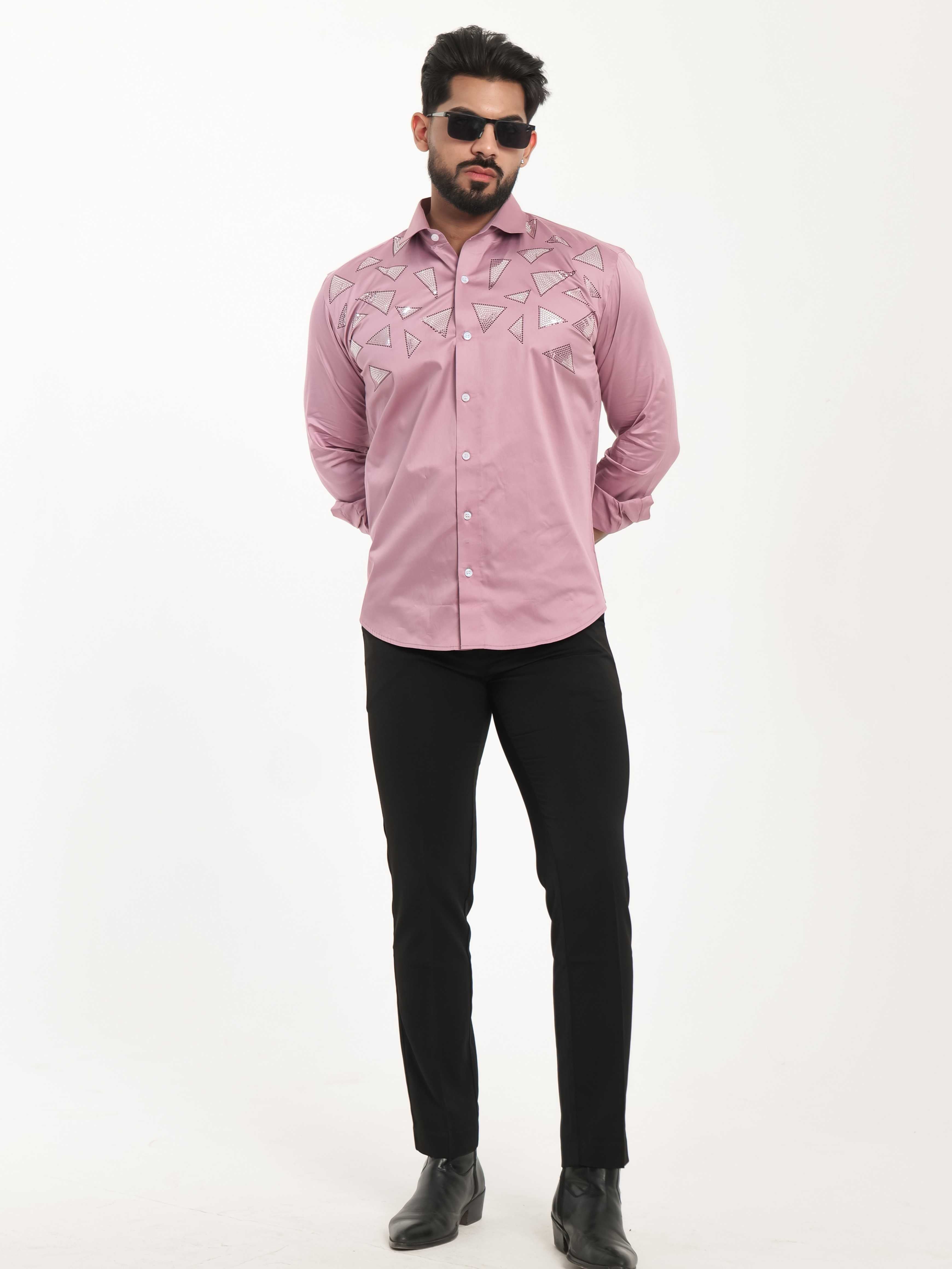 PINK SEQUENCE DESIGNER SHIRT FOR MEN'S