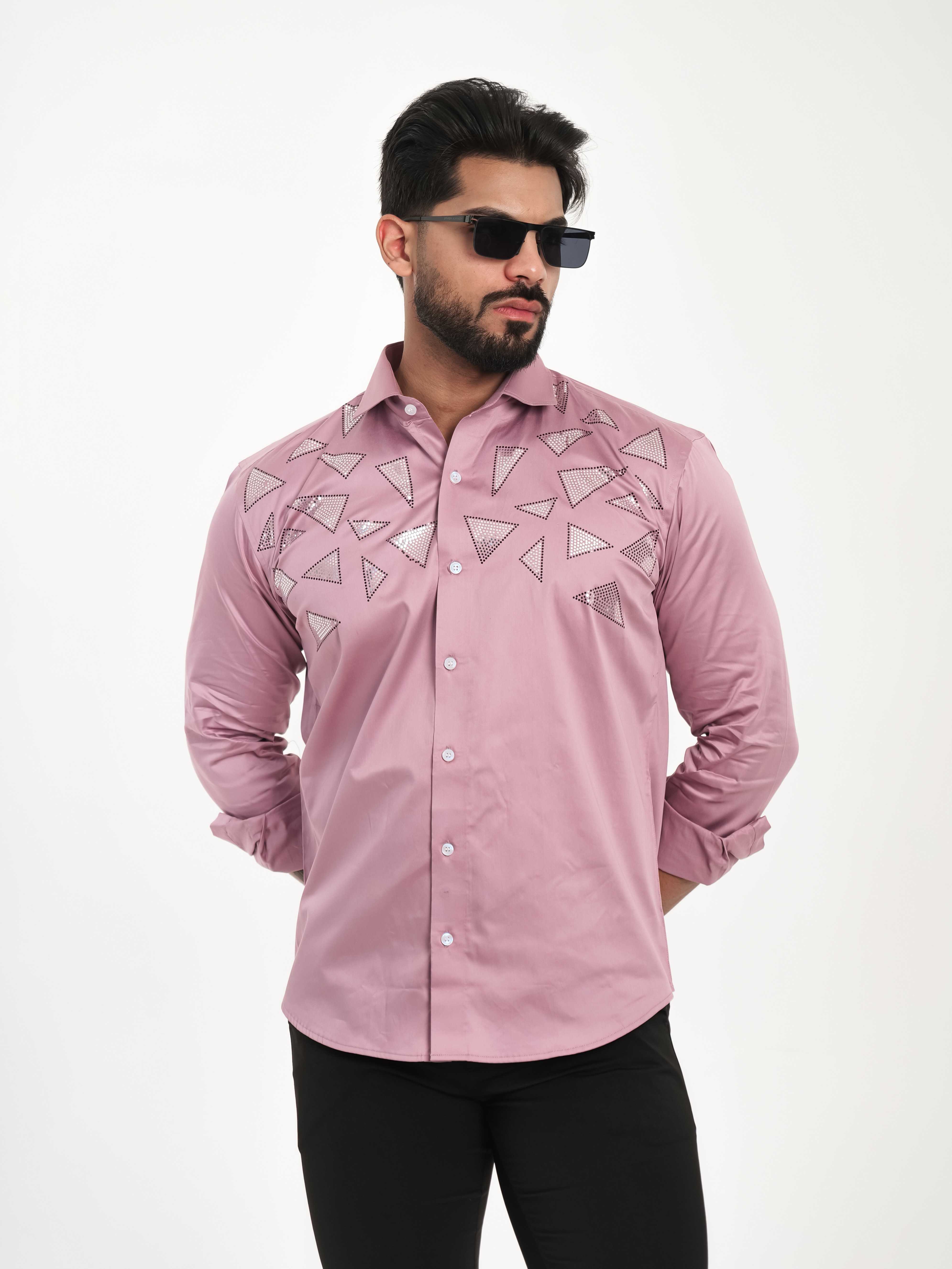 PINK SEQUENCE DESIGNER SHIRT FOR MEN'S